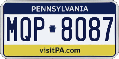 PA license plate MQP8087