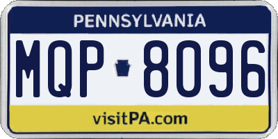 PA license plate MQP8096