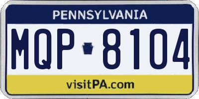 PA license plate MQP8104
