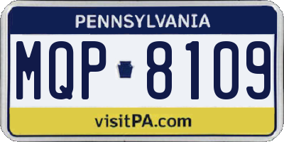 PA license plate MQP8109