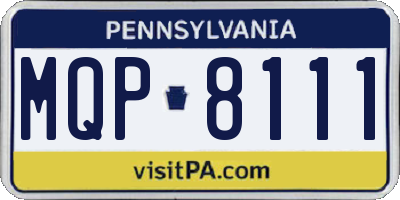 PA license plate MQP8111