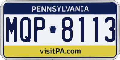 PA license plate MQP8113