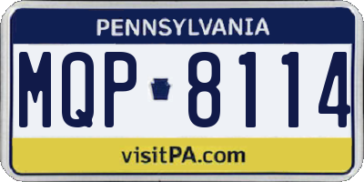 PA license plate MQP8114