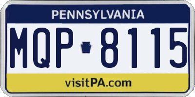 PA license plate MQP8115