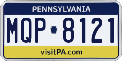 PA license plate MQP8121