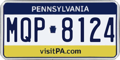 PA license plate MQP8124