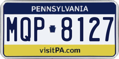 PA license plate MQP8127
