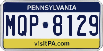 PA license plate MQP8129