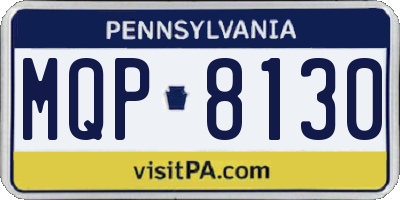 PA license plate MQP8130