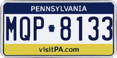 PA license plate MQP8133