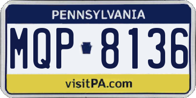 PA license plate MQP8136