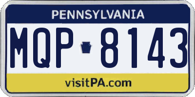PA license plate MQP8143