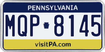 PA license plate MQP8145