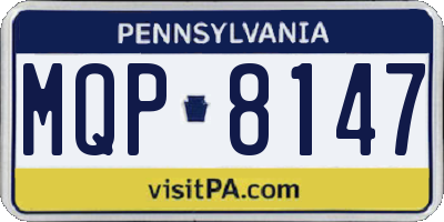 PA license plate MQP8147