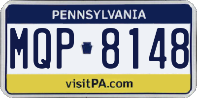 PA license plate MQP8148