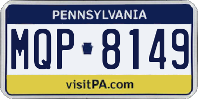 PA license plate MQP8149