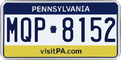 PA license plate MQP8152