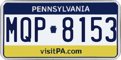 PA license plate MQP8153