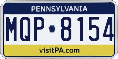 PA license plate MQP8154