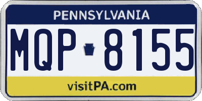 PA license plate MQP8155