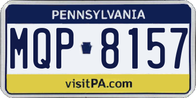 PA license plate MQP8157