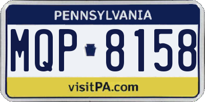 PA license plate MQP8158