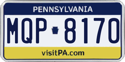 PA license plate MQP8170