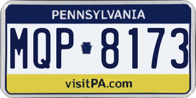PA license plate MQP8173