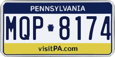 PA license plate MQP8174