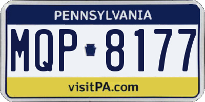 PA license plate MQP8177