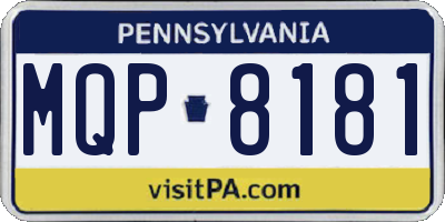 PA license plate MQP8181