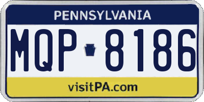 PA license plate MQP8186