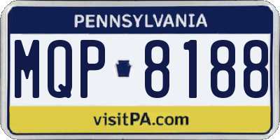 PA license plate MQP8188