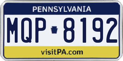 PA license plate MQP8192