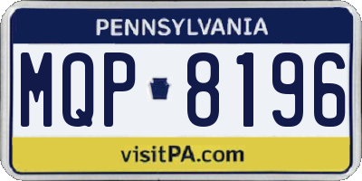 PA license plate MQP8196