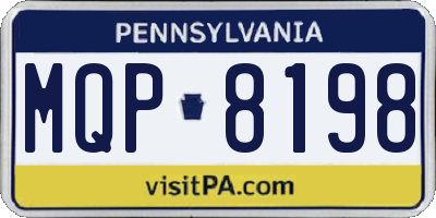 PA license plate MQP8198