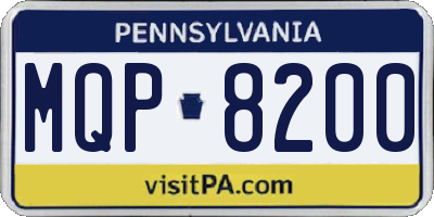 PA license plate MQP8200