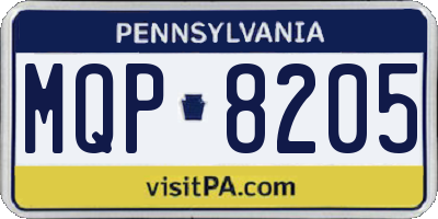 PA license plate MQP8205