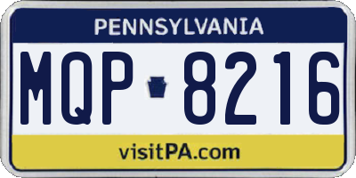 PA license plate MQP8216