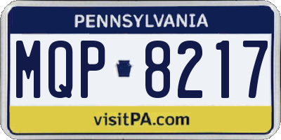 PA license plate MQP8217