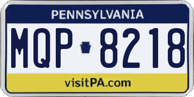 PA license plate MQP8218
