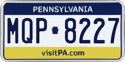 PA license plate MQP8227