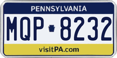 PA license plate MQP8232
