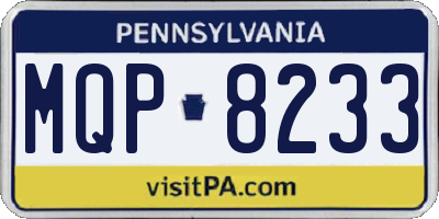 PA license plate MQP8233
