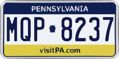 PA license plate MQP8237
