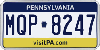 PA license plate MQP8247