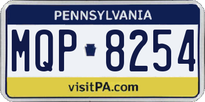 PA license plate MQP8254