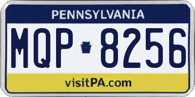 PA license plate MQP8256