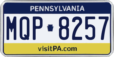 PA license plate MQP8257