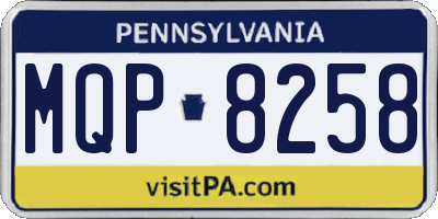 PA license plate MQP8258